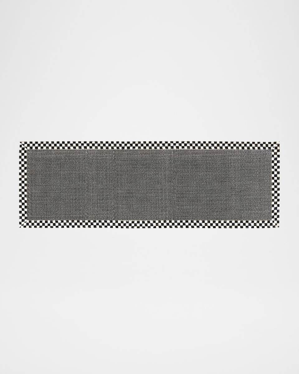 Courtly Check Grey Sisal Runner, 3' x 9'